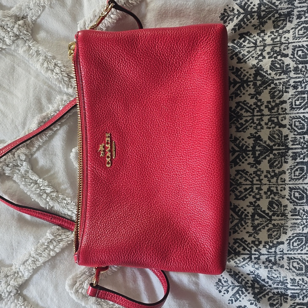 Pink Coach leather crossbody